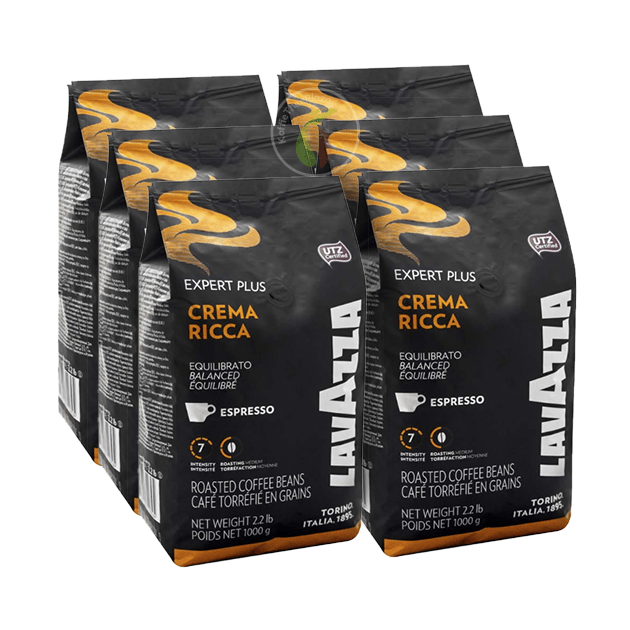 KoffieTheePlaza Lavazza Expert Crema Ricca Koffiebonen 1 kg aanbieding