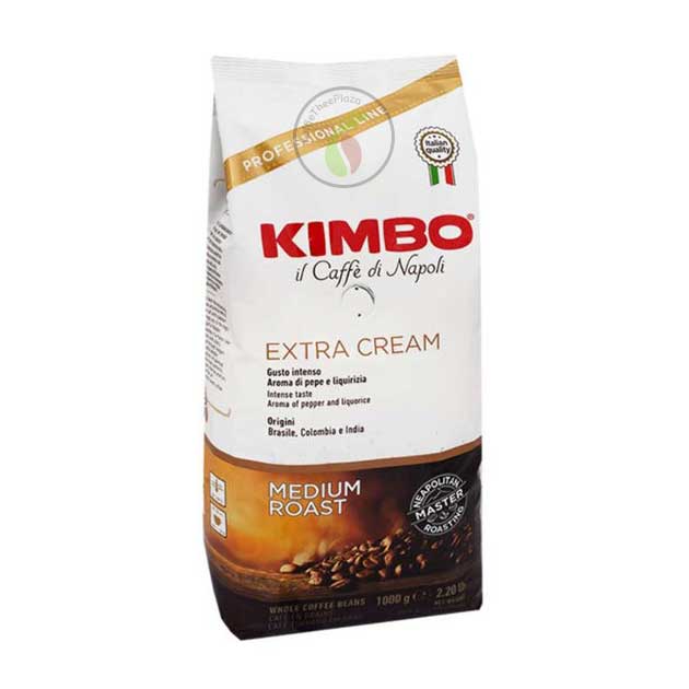 KoffieTheePlaza Kimbo Extra Cream Koffiebonen 1 kg aanbieding