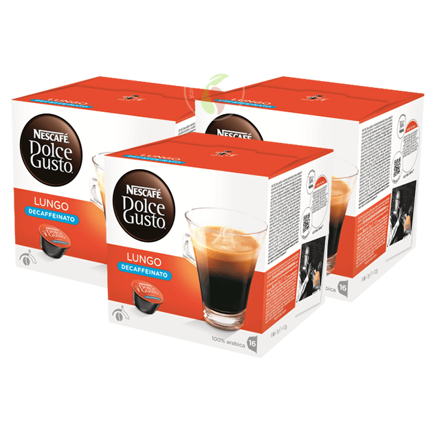 KoffieTheePlaza Nescafe Dolce Gusto Lungo Decaffeinato Koffiecups 16 stuks aanbieding